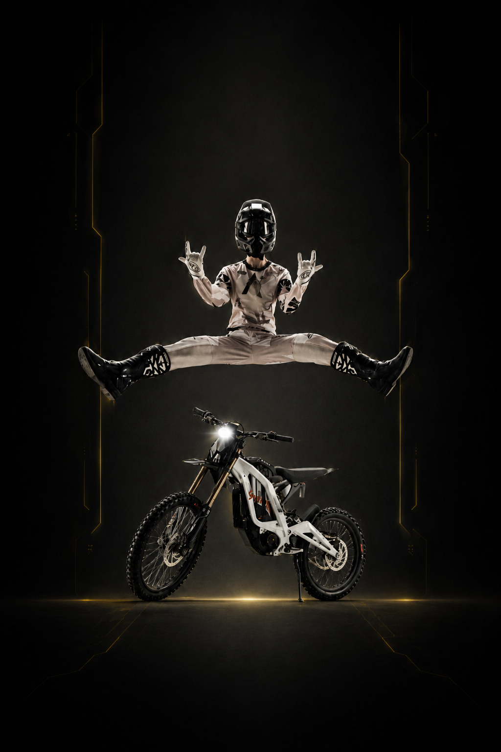 Surron MY26 rider and motorcycle